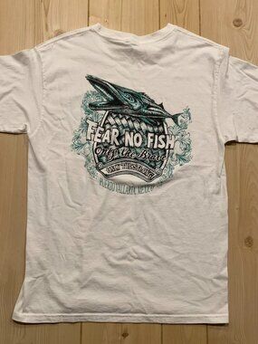 Vintage Y2K Fear No Fish Puerto Vallarta Mexico Fishing Angler Outdoor T-Shirt M